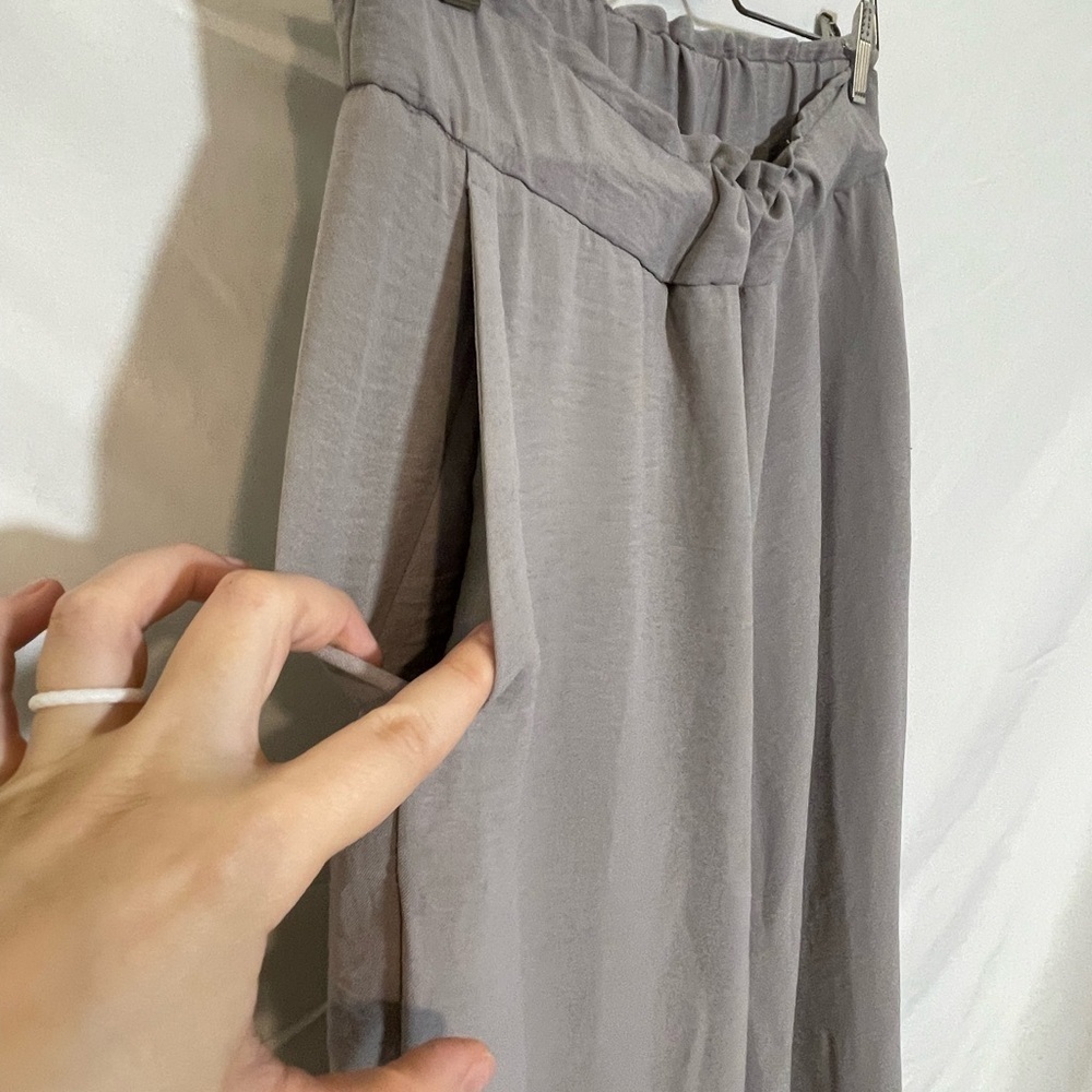 Hilary Radley Gray Wide Leg Pull On Pants Women Medium Minimalist Workwear - Picture 3 of 7